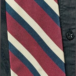 Robert Talbott Bold Striped Tie in Red, Blue, and Cream